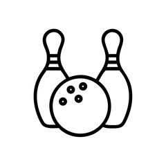 Icon of a bowling ball and pins representing the sport