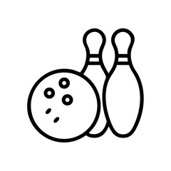 Icon of a bowling ball and pins representing the sport