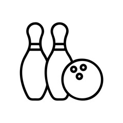 Fototapeta premium Icon of a bowling ball and pins representing the sport