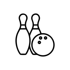 Icon of a bowling ball and pins representing the sport