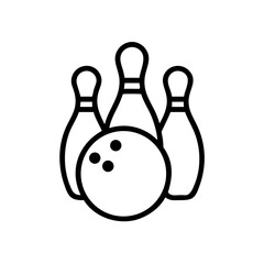 Fototapeta premium Icon of a bowling ball and pins representing the sport
