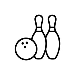 Icon of a bowling ball and pins representing the sport