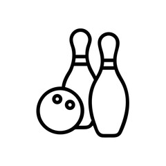 Icon of a bowling ball and pins representing the sport