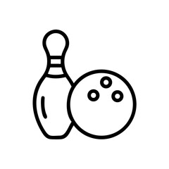 Icon of a bowling ball and pins representing the sport