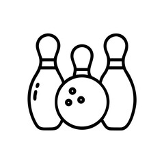 Icon of a bowling ball and pins representing the sport