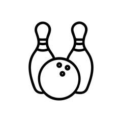 Icon of a bowling ball and pins representing the sport
