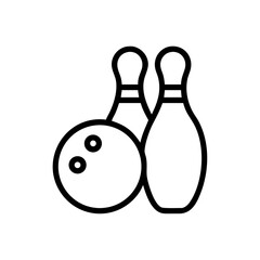 Icon of a bowling ball and pins representing the sport