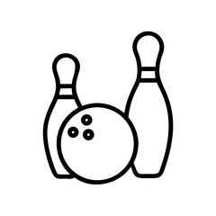 Icon of a bowling ball and pins representing the sport