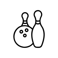 Icon of a bowling ball and pins representing the sport