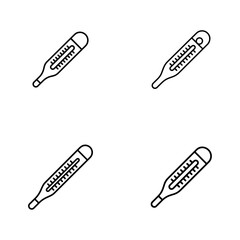 Four Simple Line Art Medical Thermometers