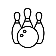 Icon of a bowling ball and pins representing the sport