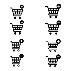 Shopping Cart Icons with Add and Remove Actions