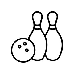 Icon of a bowling ball and pins representing the sport