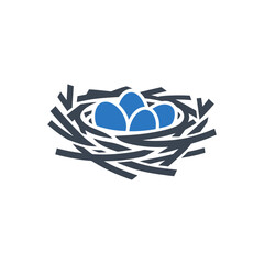 Bird Nest with Eggs Icon