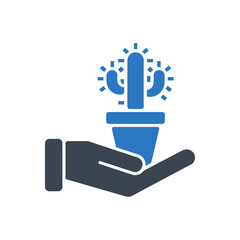 Hand Holding Cactus Icon