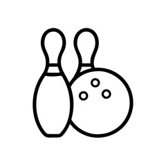 Icon of a bowling ball and pins representing the sport
