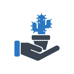Hand Holding Cactus Icon