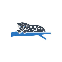 Leopard Resting on Tree Branch Icon