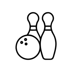Icon of a bowling ball and pins representing the sport