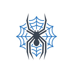 Spider Web with Blue Spider Icon