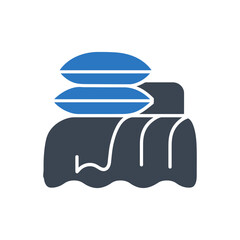 Bed with Pillows Icon