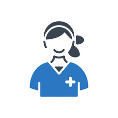 Nurse with Medical Cross Icon