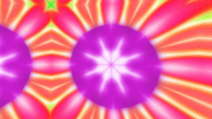 Abstract Radiant Burst with Soft Grain Texture, Symmetrical Glow Pattern in Psychedelic Style, Radiating Circular Abstract with Subtle Noise, Kaleidoscopic Starburst with Gradient Flow
