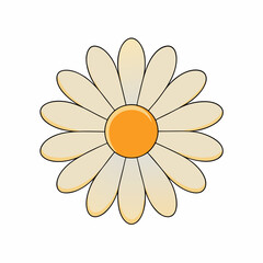 Simple cartoon daisy flower illustration