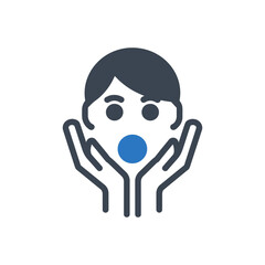 Person Holding Face Icon