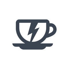 Coffee Cup with Lightning Icon