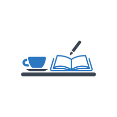 Coffee and Open Book Icon