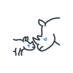 Rhino and Calf Icon