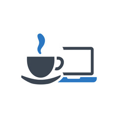 Coffee and Laptop Icon