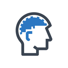 Brain with Gears Icon