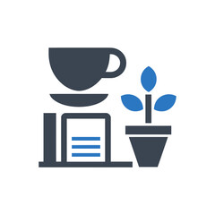 Coffee, Book, and Plant Icon