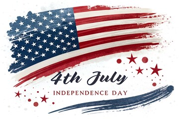 Patriotic fourth of july background with grunge american flag and stars