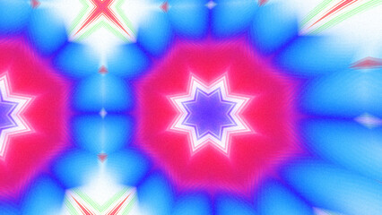 Abstract Radiant Burst with Soft Grain Texture, Symmetrical Glow Pattern in Psychedelic Style, Radiating Circular Abstract with Subtle Noise, Kaleidoscopic Starburst with Gradient Flow