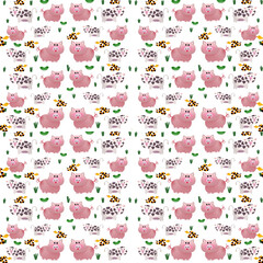 seamless pattern with cows and pics
