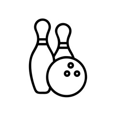 Icon of a bowling ball and pins representing the sport