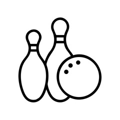 Icon of a bowling ball and pins representing the sport