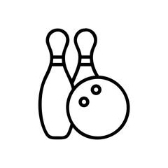 Icon of a bowling ball and pins representing the sport
