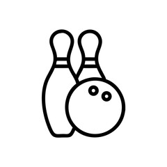 Icon of a bowling ball and pins representing the sport