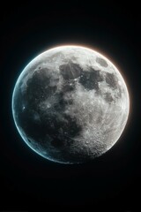 Fototapeta premium Stunning Full Moon A Beautiful View of Earth's Natural Satellite