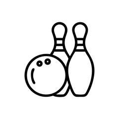 Icon of a bowling ball and pins representing the sport