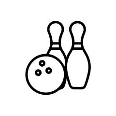 Icon of a bowling ball and pins representing the sport