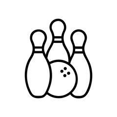 Icon of a bowling ball and pins representing the sport