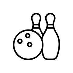 Icon of a bowling ball and pins representing the sport
