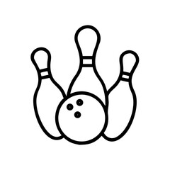 Icon of a bowling ball and pins representing the sport