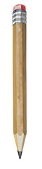 Watercolor illustration of a pencil on transparent background.
