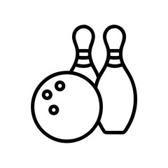 Icon of a bowling ball and pins representing the sport